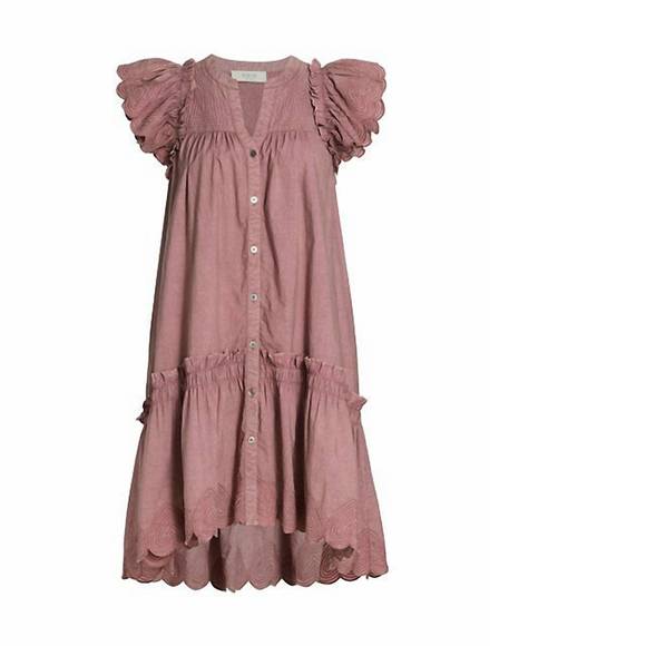 Nwt sea heidi heart quilt petal sleeve tiered tunic in dusty rose - Picture 2 of 3